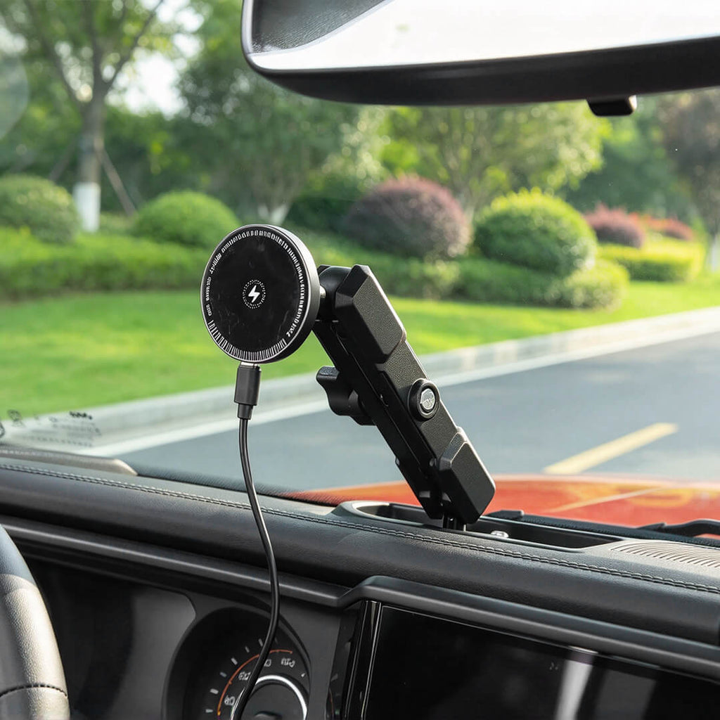 For 2024+ Jeep Wrangler JL & Gladiator JT Center Console Magnetic Wireless Charging Phone Mount Holder (6 pcs)
