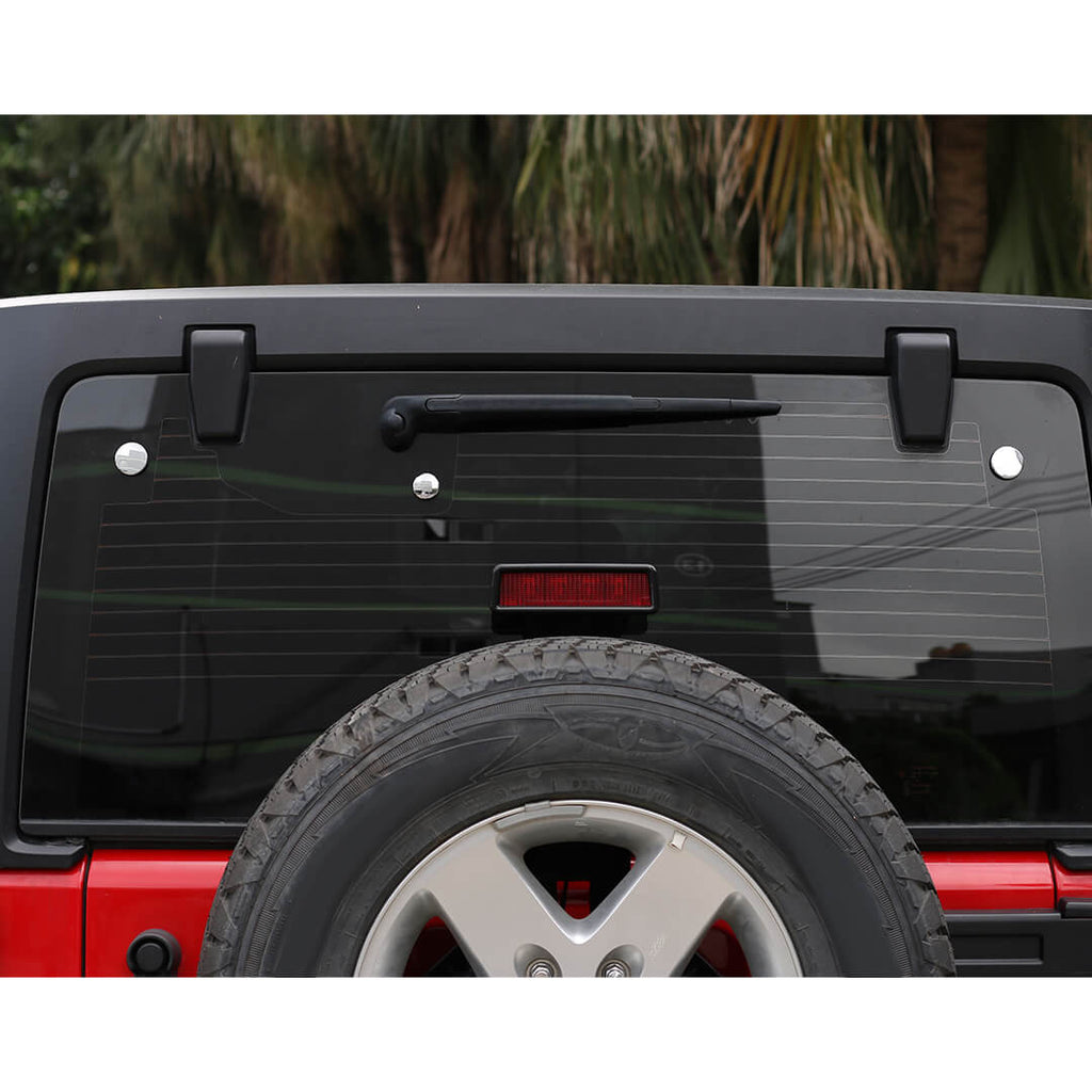 For 2007- 2018 Jeep Wrangler JK Chrome Tailgate Rear Glass Door Decor Cover Trim（2 pcs）