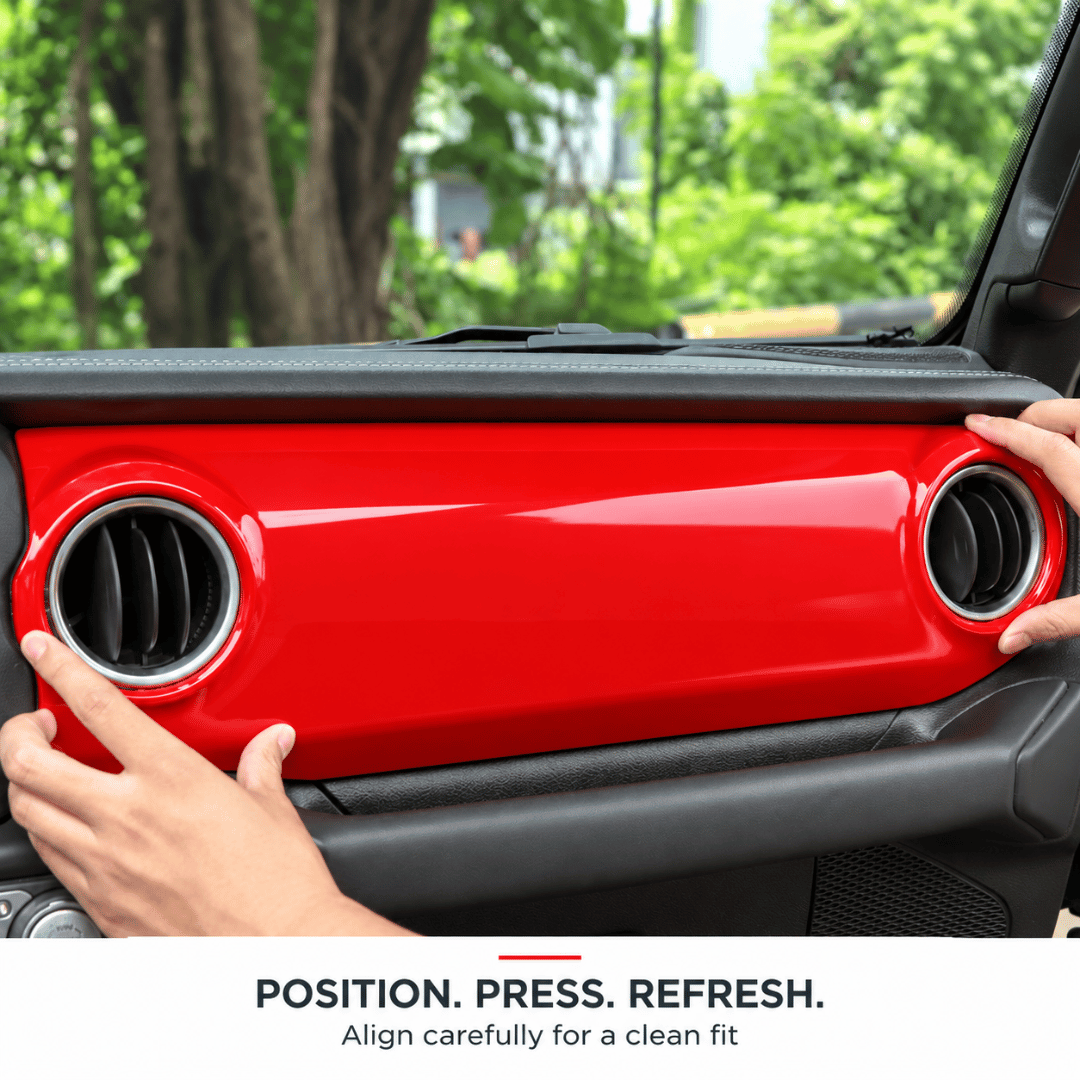 For 2018–2023 Jeep Wrangler JL & Gladiator JT – ABS Dashboard, Steering Wheel & Console Full Set Covers 42 PCS Interior Trim Kit