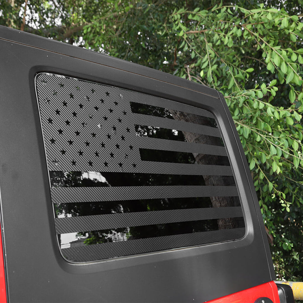 For 2011-2018 Wrangler JK Rear Window Sticker Trim US Flag Decal（2 pcs）