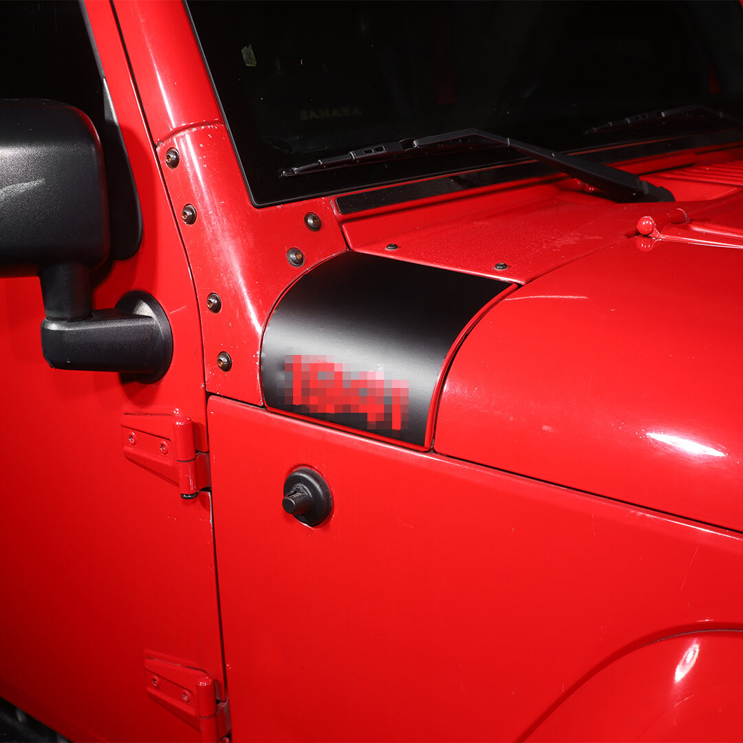 For 2007-2018 Jeep Wrangler JK Front Engine Hood Vinyl Decal Wrap Corner Sticker（2 pcs）
