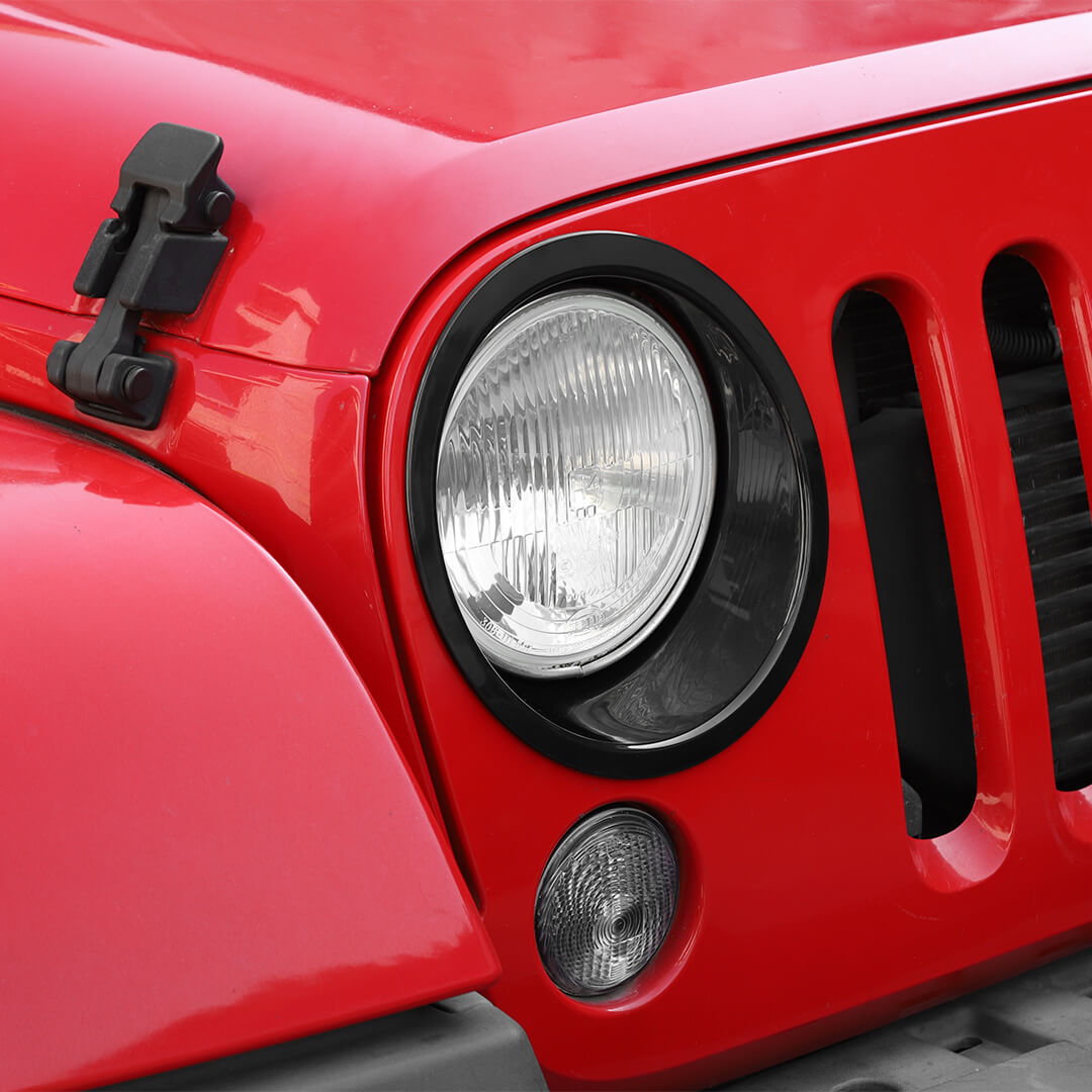For 2007-2018 Jeep Wrangler JK Front Grill Inserts & Headlight Trim & Turn Signal Bezel Kit（11 pcs）