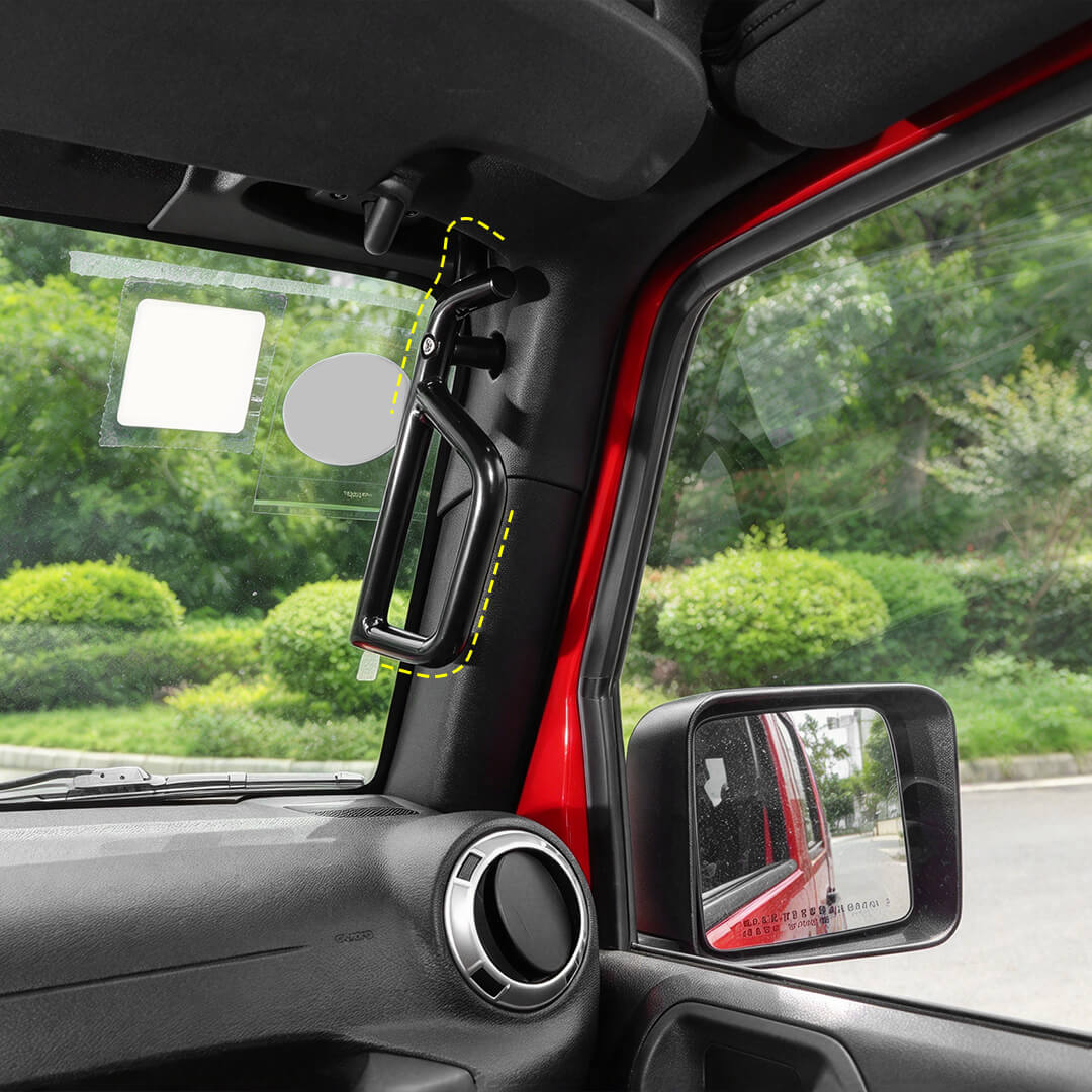 For 2007-2018 Jeep Wrangler JK Front Door Top Grab Handle Aluminium Alloy（2 pcs）