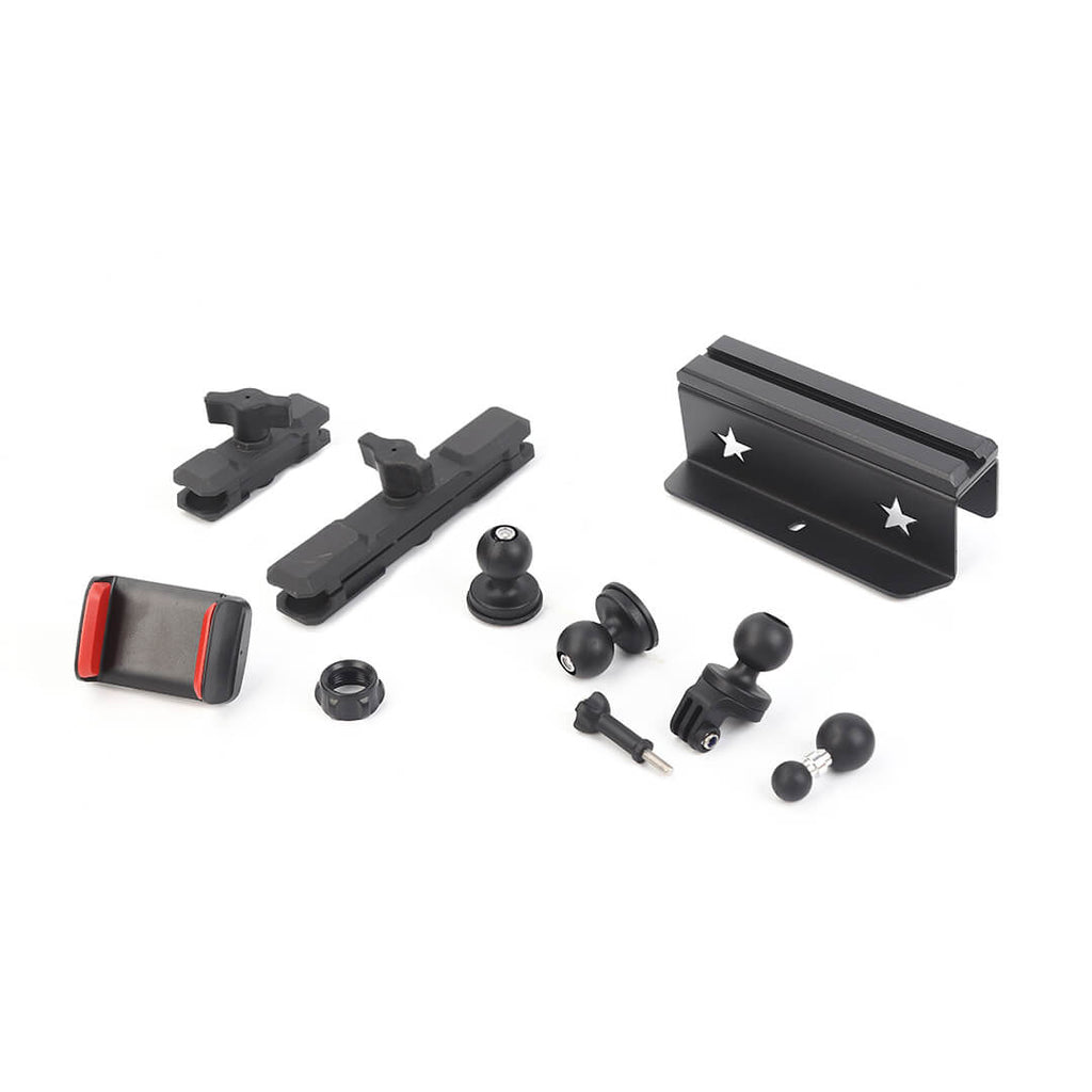 For 2011-2018 Jeep Wrangler JK Center Console Rail Expansion Phone Mount Holder（9 pcs）