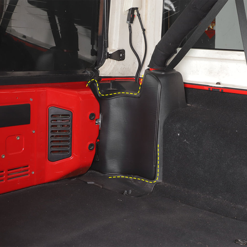 For 2007-2018 Jeep Wrangler JKU 4 Door Rear Trunk Side Protection Pad Cover（2 pcs）