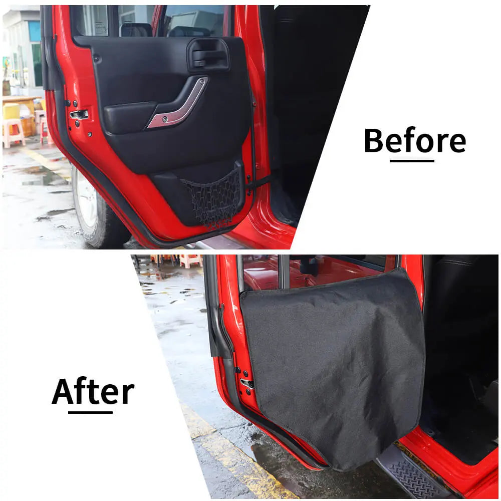 For 07+ Jeep Wrangler JK JL JT /14+ Cherokee /16+Renegade/11-20 Grand Cherokee/17+ Compass Pet Dog Scuff Cover Mat Car Door Guard Catch Catcher