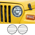 For 1997-06 Jeep Wrangler TJ Headlight Front Lights Protector Guard Black