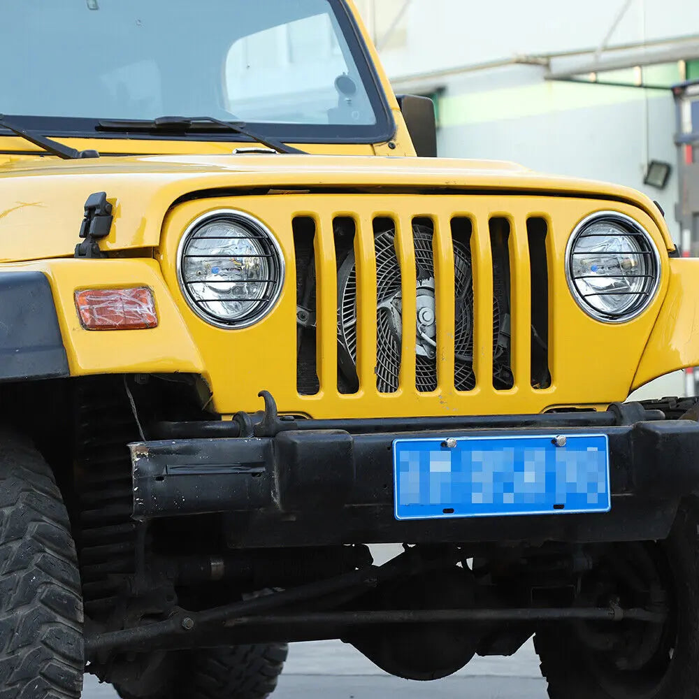 For 1997-06 Jeep Wrangler TJ Headlight Front Lights Protector Guard Black