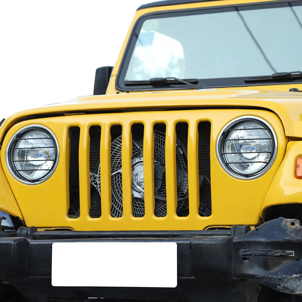 For 1997-06 Jeep Wrangler TJ Headlight Front Lights Protector Guard Black