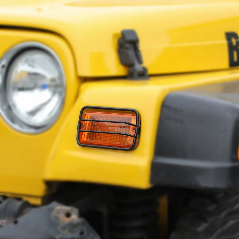 For 1997-2006 Jeep Wrangler TJ 2pcs Wheel Eyebrow Turn Signal Light Guards