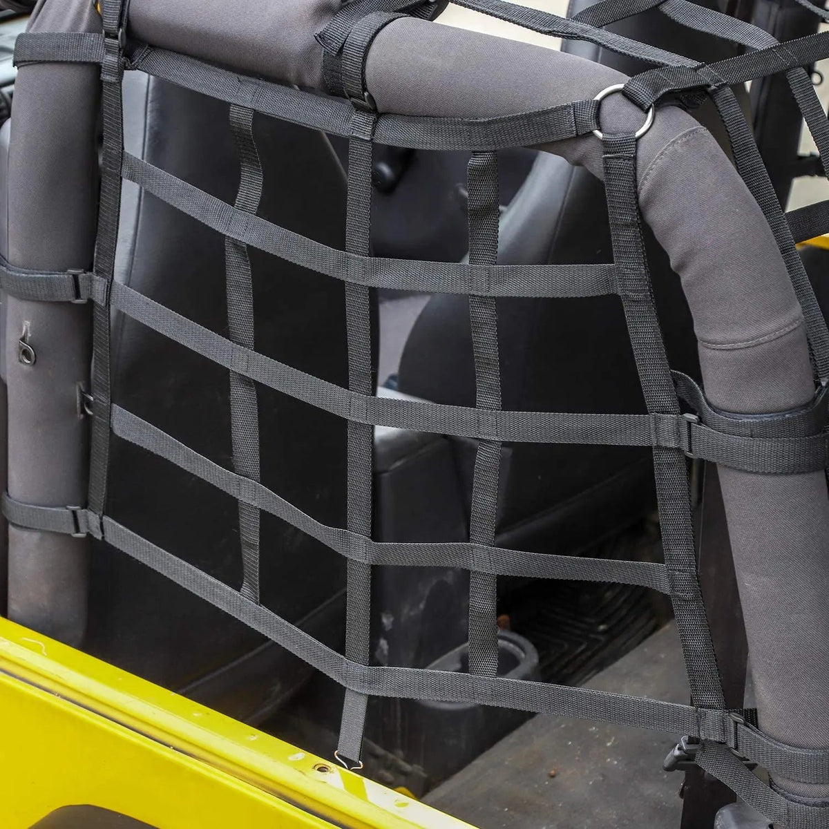 For 1997-2006 Jeep Wrangler TJ 3Pcs Mesh Cargo Netting Roof Net (Black)