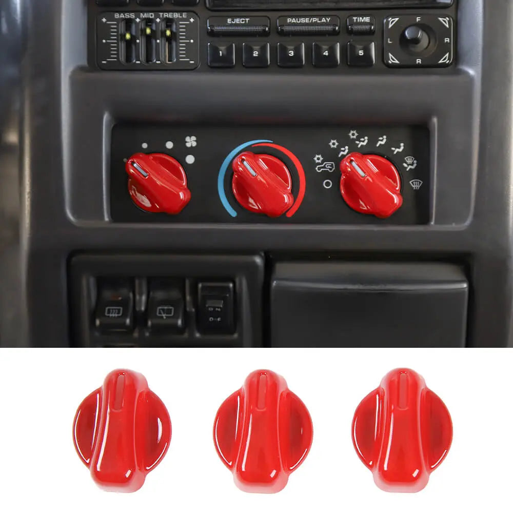 For 1997-2006 Jeep Wrangler TJ Air Condition Switch Button Knob Decor Trim Cover