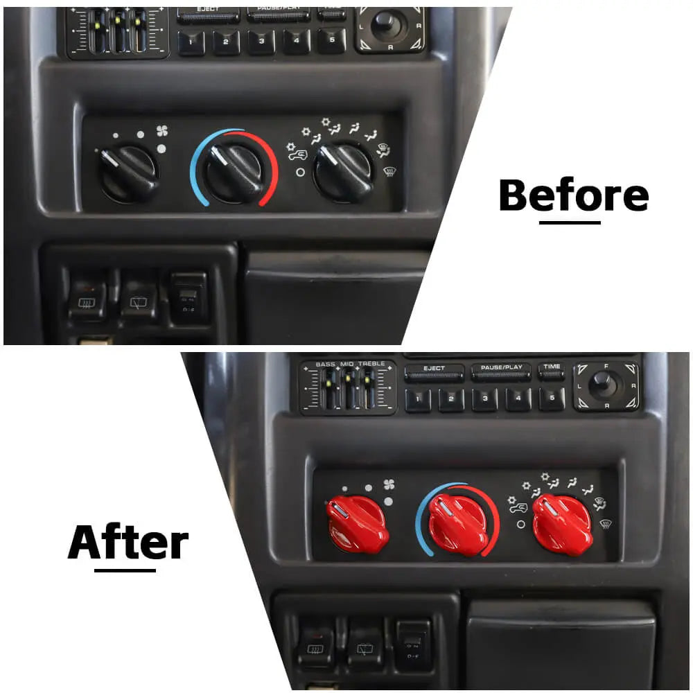 For 1997-2006 Jeep Wrangler TJ Air Condition Switch Button Knob Decor Trim Cover