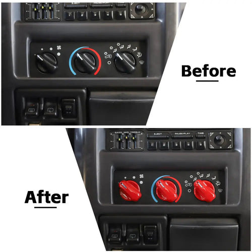 For 1997-2006 Jeep Wrangler TJ Air Condition Switch Button Knob Decor Trim Cover