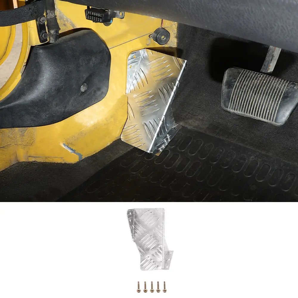 For 1997-2006 Jeep Wrangler TJ Aluminum Alloy Left Foot Rest Pedal Cover Silver