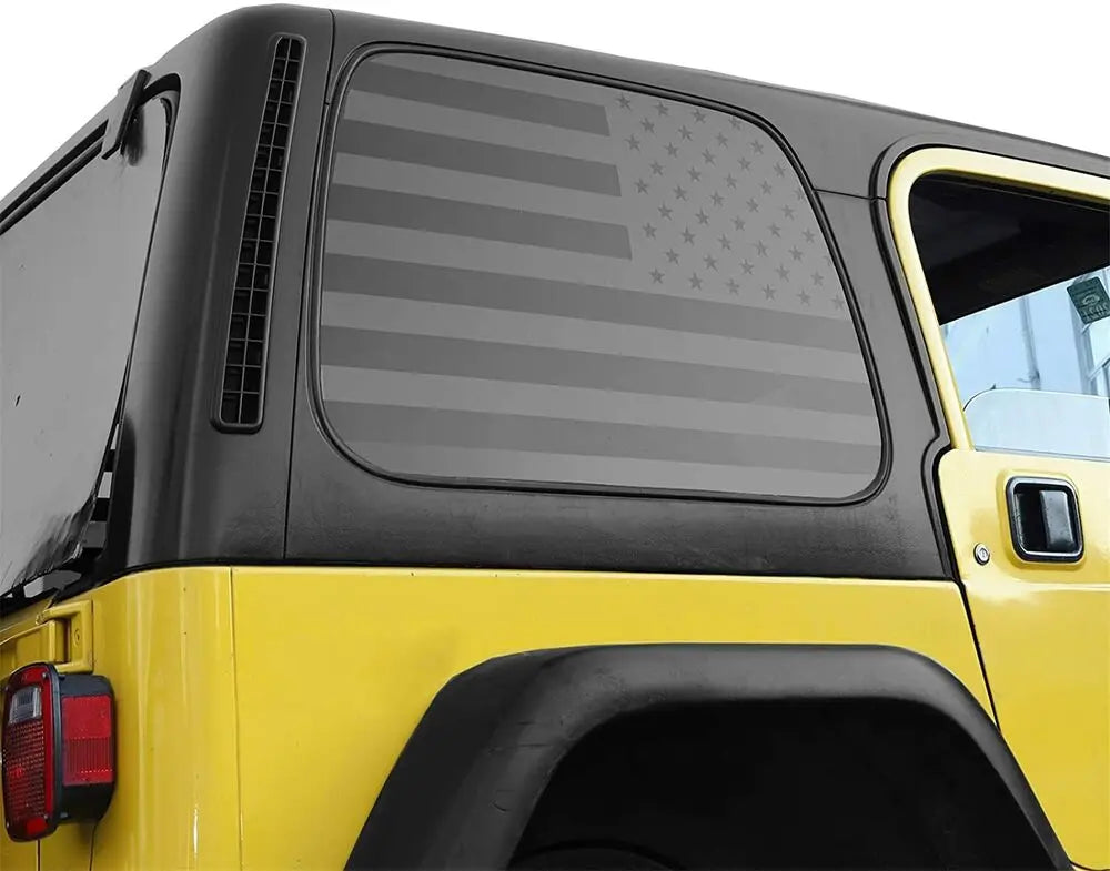 For 1997-2006 Jeep Wrangler TJ American Flag Rear Window Stickers Window Decals