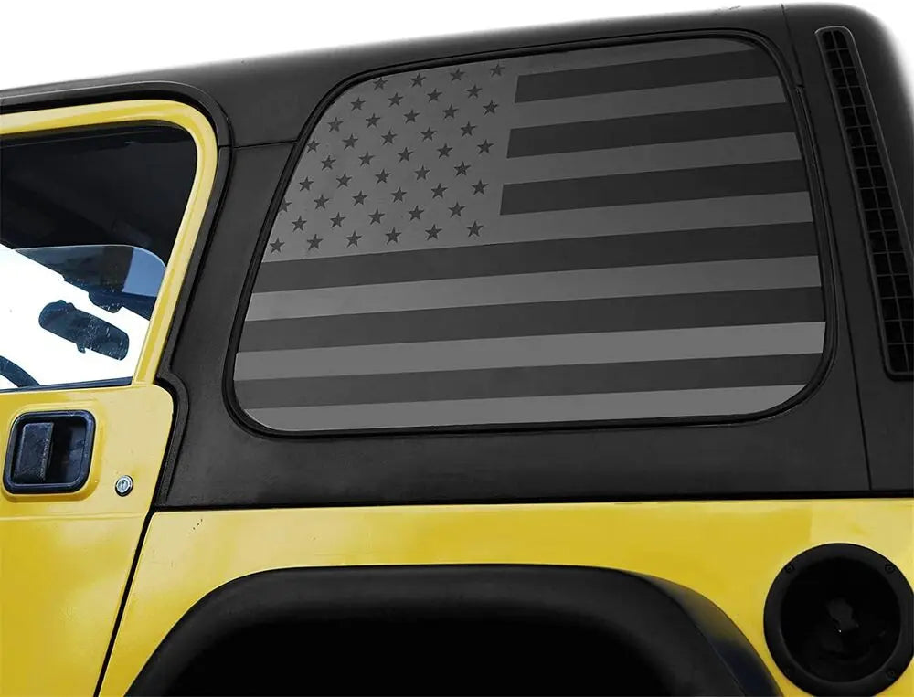 For 1997-2006 Jeep Wrangler TJ American Flag Rear Window Stickers Window Decals