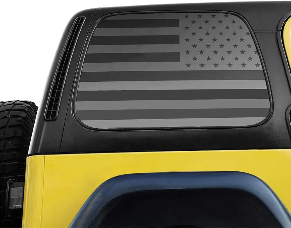For 1997-2006 Jeep Wrangler TJ American Flag Rear Window Stickers Window Decals