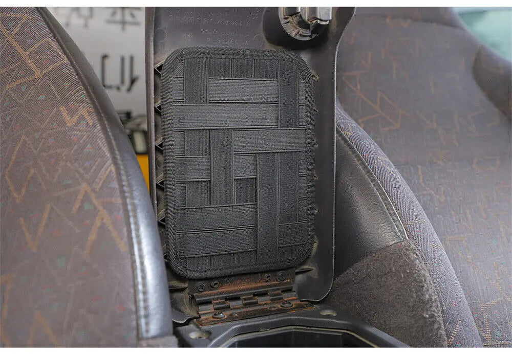 For 1997-2006 Jeep Wrangler TJ Armrest Box Hanging Elastic Grid Woven Storage Tactical Molle Panel