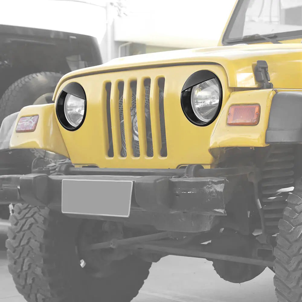For 1997-2006 Jeep Wrangler TJ Black Front Headlight Trim Cover