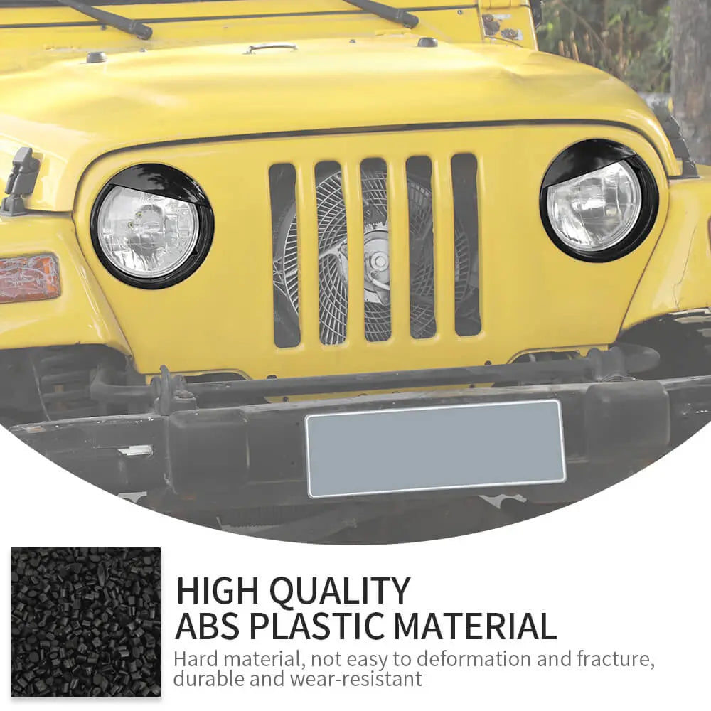 For 1997-2006 Jeep Wrangler TJ Black Front Headlight Trim Cover