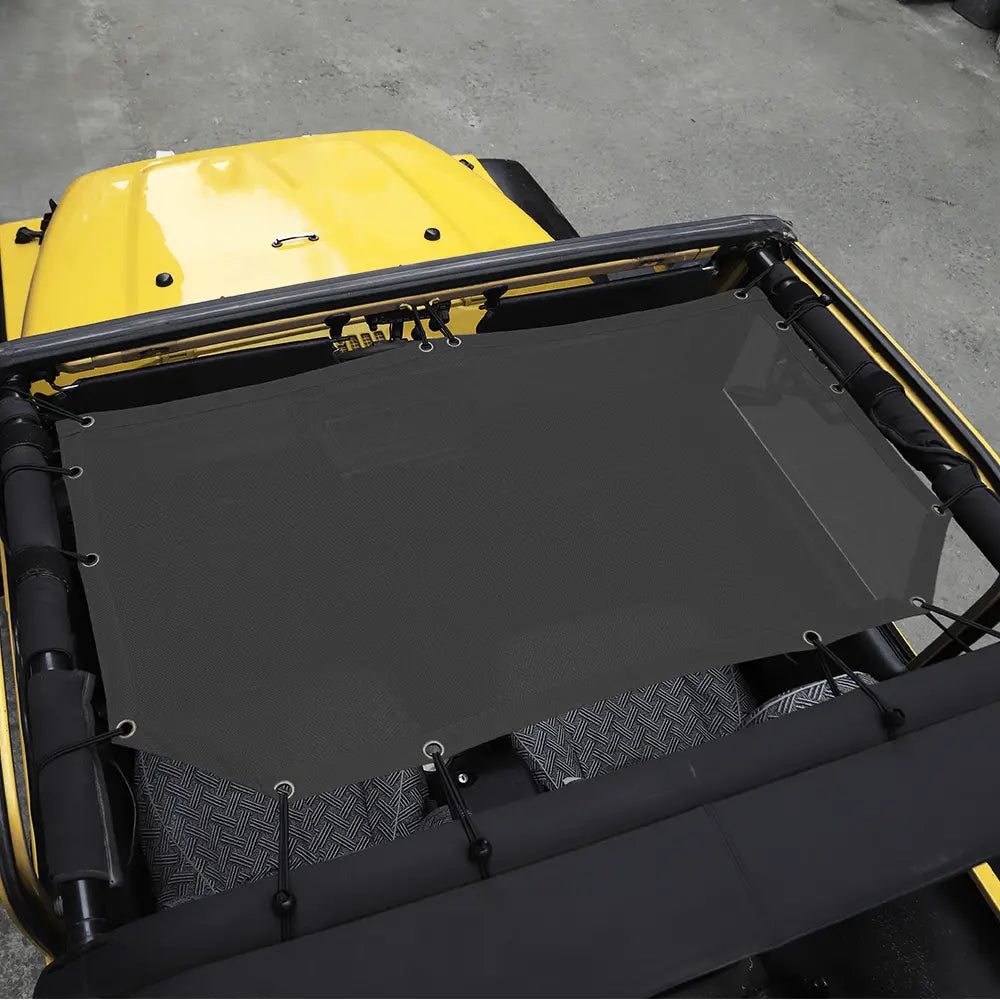 For 1997-2006 Jeep Wrangler TJ Half-Length Mesh Bikini Top Sunshade – UV Protection Soft Roof Cover