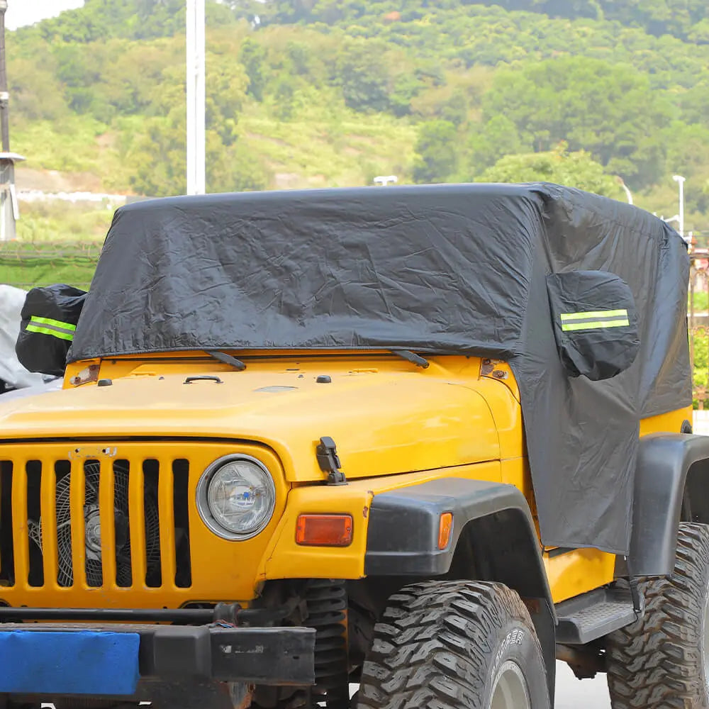 For 1997-2006 Jeep Wrangler TJ Black UV Rain Snow Protection Waterproof Car Cover