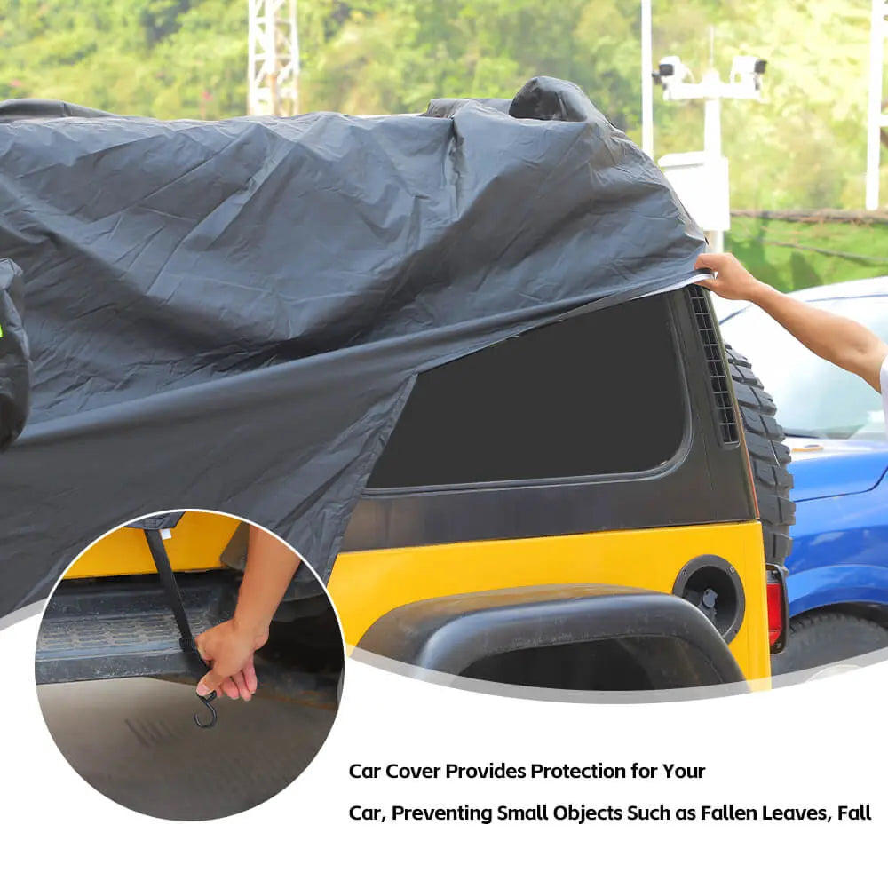 For 1997-2006 Jeep Wrangler TJ Black UV Rain Snow Protection Waterproof Car Cover