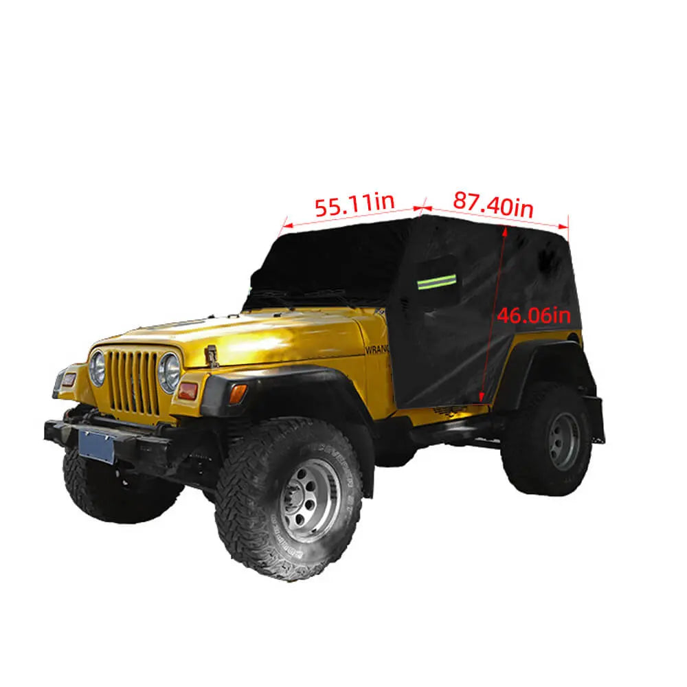 For 1997-2006 Jeep Wrangler TJ Black UV Rain Snow Protection Waterproof Car Cover