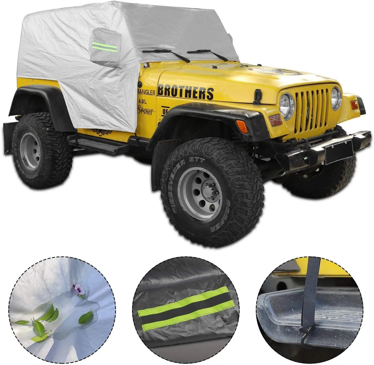 For 1997-2006 Jeep Wrangler TJ Car Cover Rain Snow Sunshade Protection