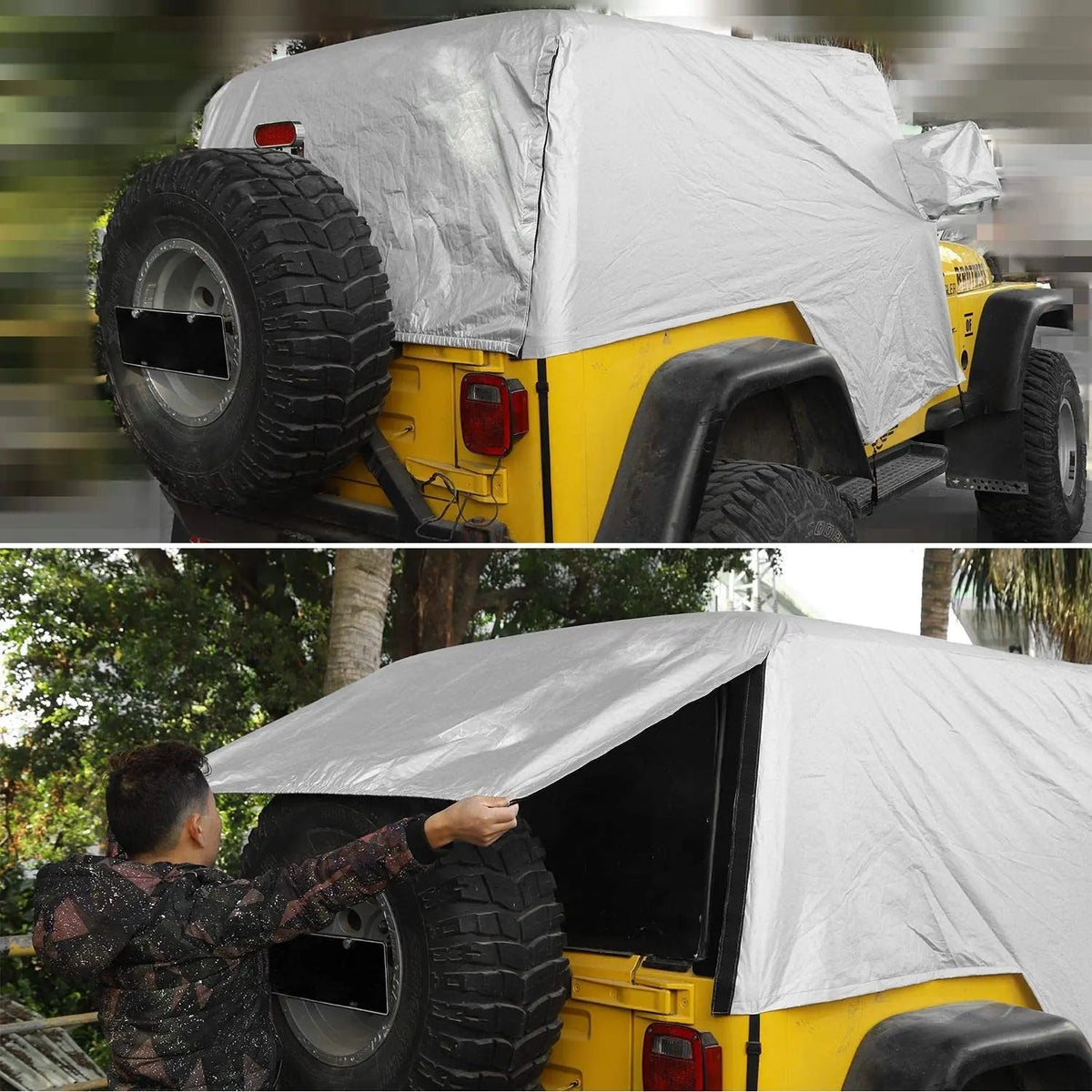For 1997-2006 Jeep Wrangler TJ Car Cover Rain Snow Sunshade Protection