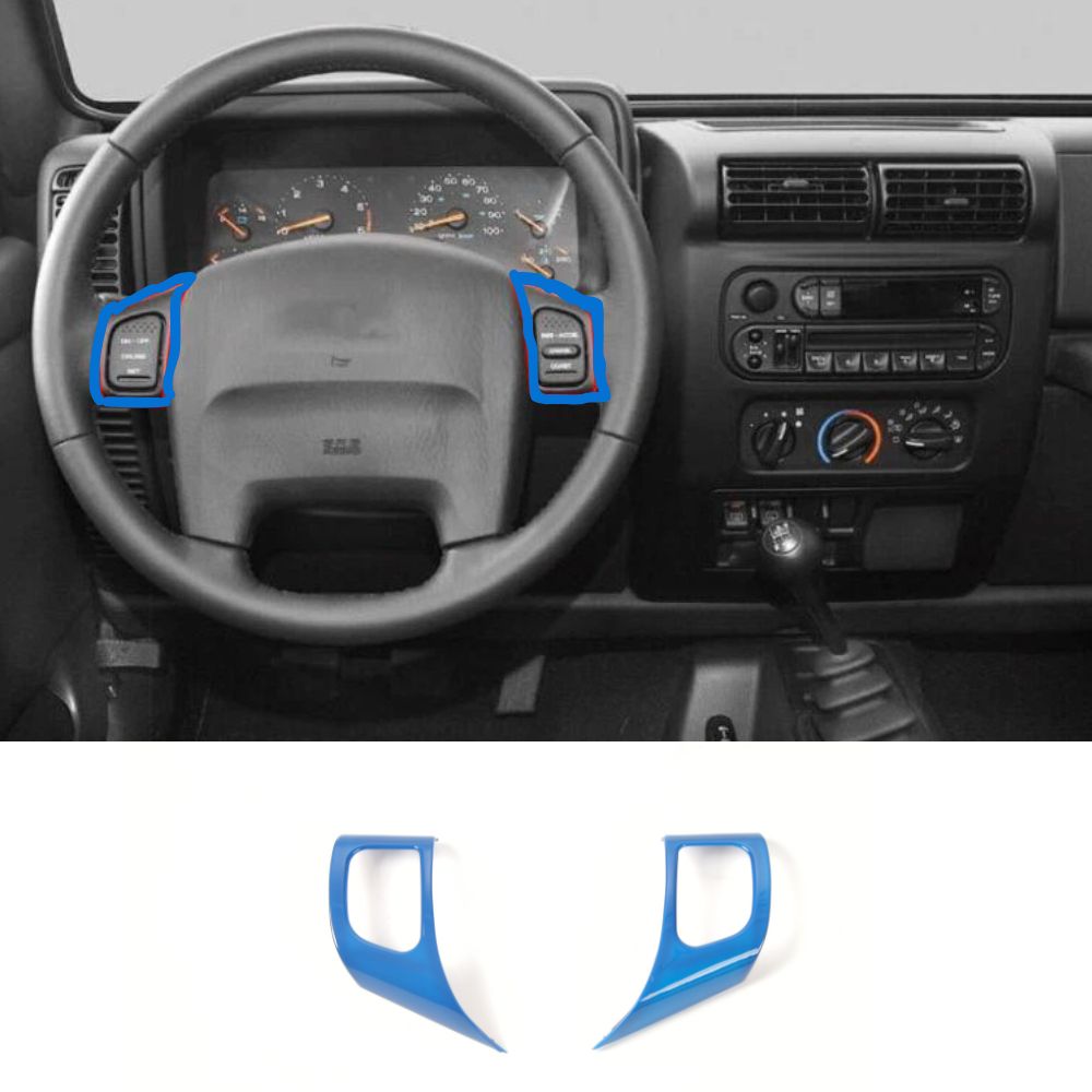 For 1997-2006 Jeep Wrangler TJ Car Steering Wheel Panel Trim Decor Cover