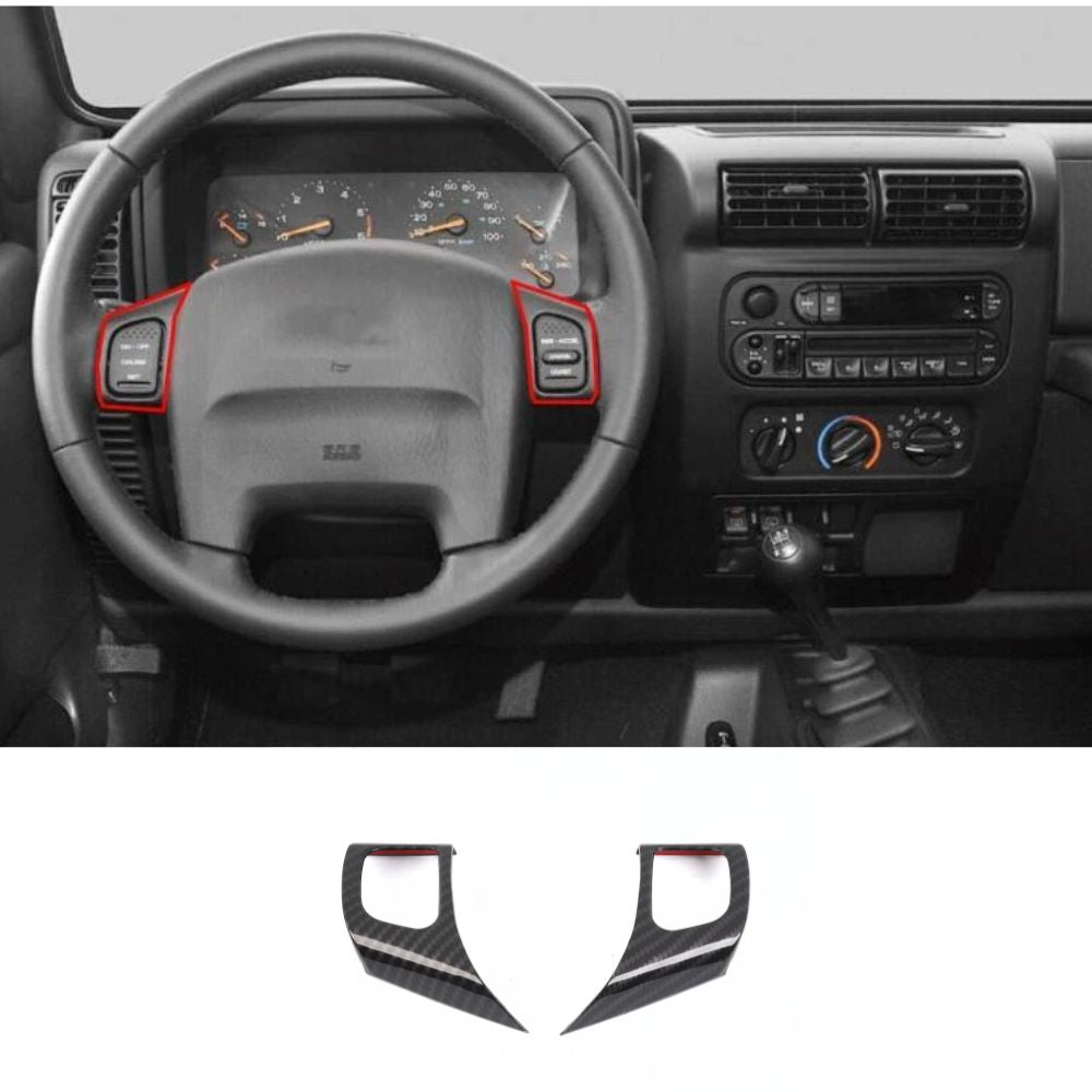 For 1997-2006 Jeep Wrangler TJ Car Steering Wheel Panel Trim Decor Cover