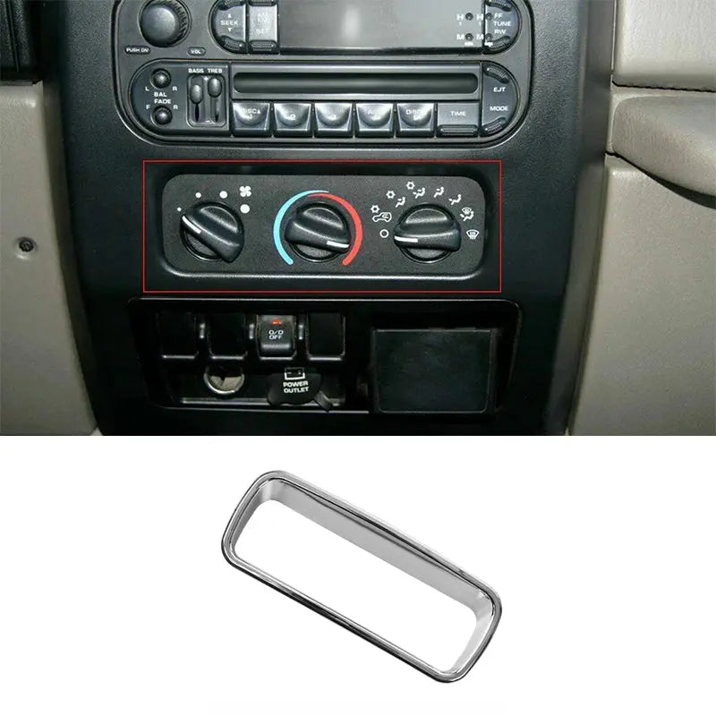 For 1997-2006 Jeep Wrangler TJ Center Console Air Condition Switch Button Frame Trim Cover