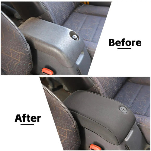 For 1997-2006 Jeep Wrangler TJ Center Console Armrest Box Pad Cloth Cover Black