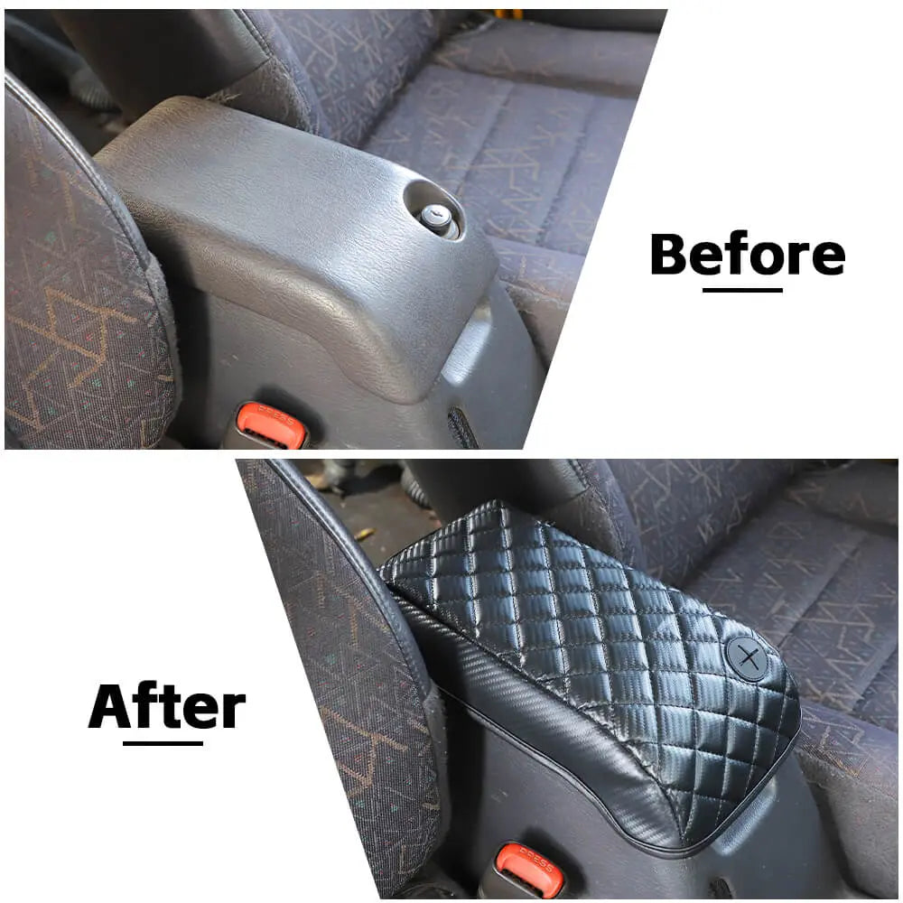 For 1997-2006 Jeep Wrangler TJ Center Console Armrest Box Pad Leather Cover