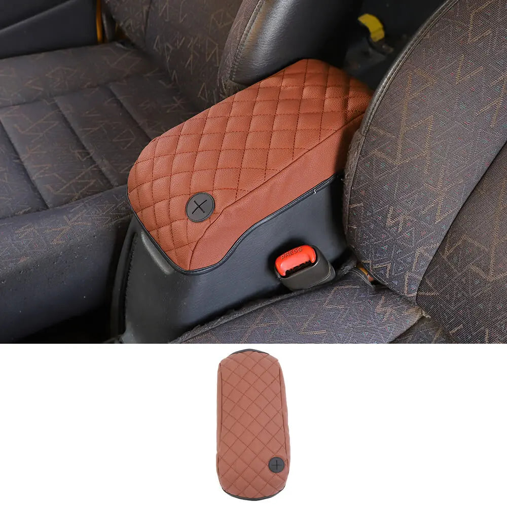 For 1997-2006 Jeep Wrangler TJ Center Console Armrest Box Pad Leather Cover