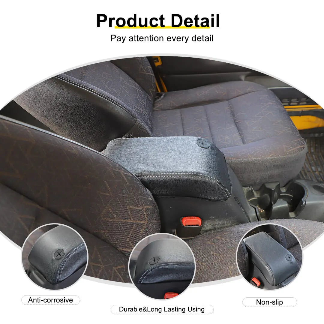 For 1997-2006 Jeep Wrangler TJ Center Console Armrest Box Pad Leather Cover