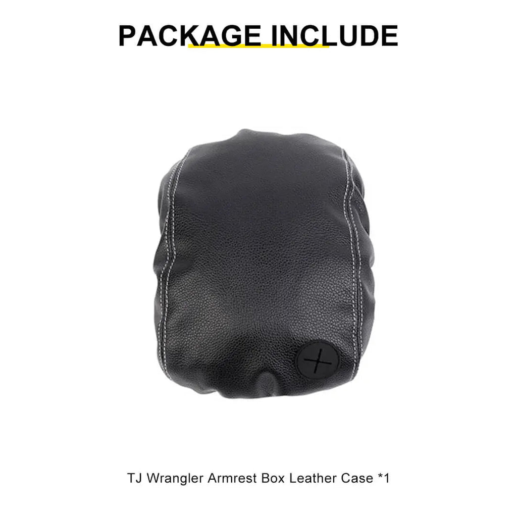 For 1997-2006 Jeep Wrangler TJ Center Console Armrest Box Pad Leather Cover