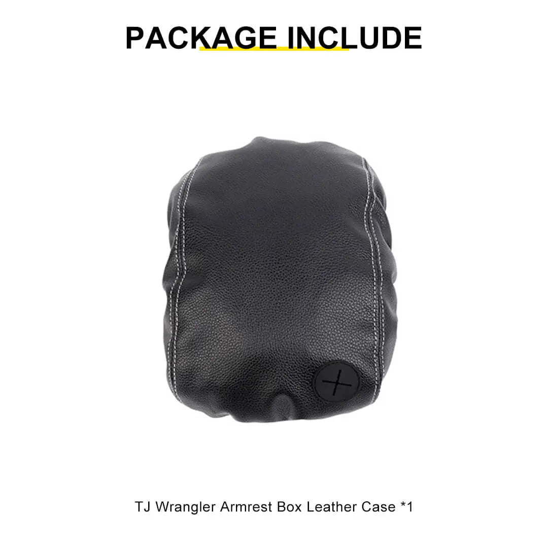 For 1997-2006 Jeep Wrangler TJ Center Console Armrest Box Pad Leather Cover