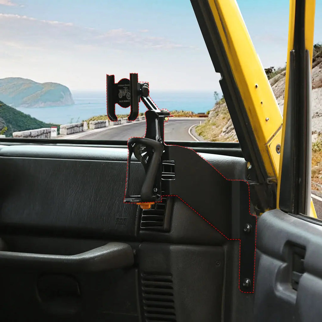 For 1997-2006 Jeep Wrangler TJ Center Console Dashboard Drink Cup Phone Holder Mount Rack Bracket (2 pcs)