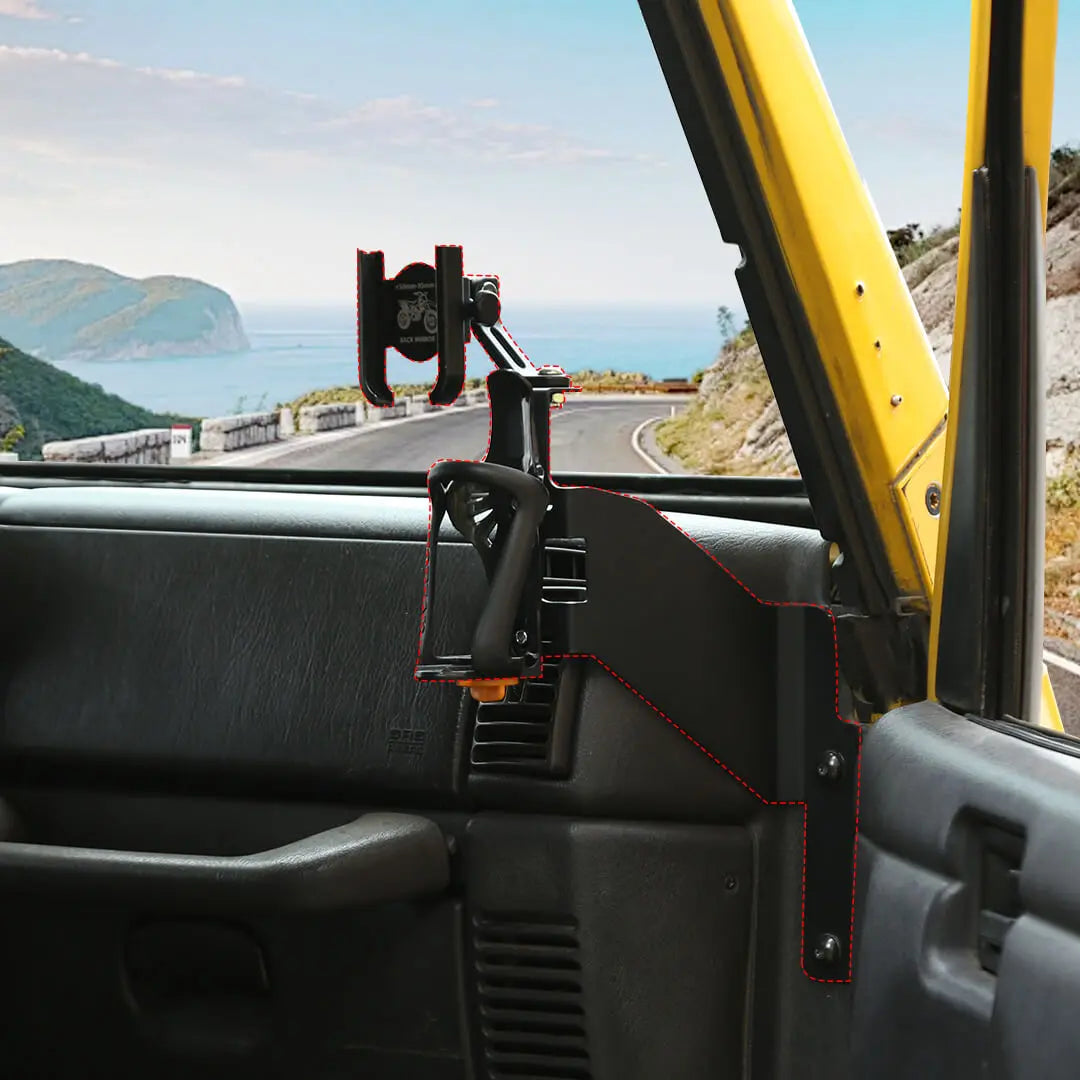 For 1997-2006 Jeep Wrangler TJ Center Console Dashboard Drink Cup Phone Holder Mount Rack Bracket (2 pcs)