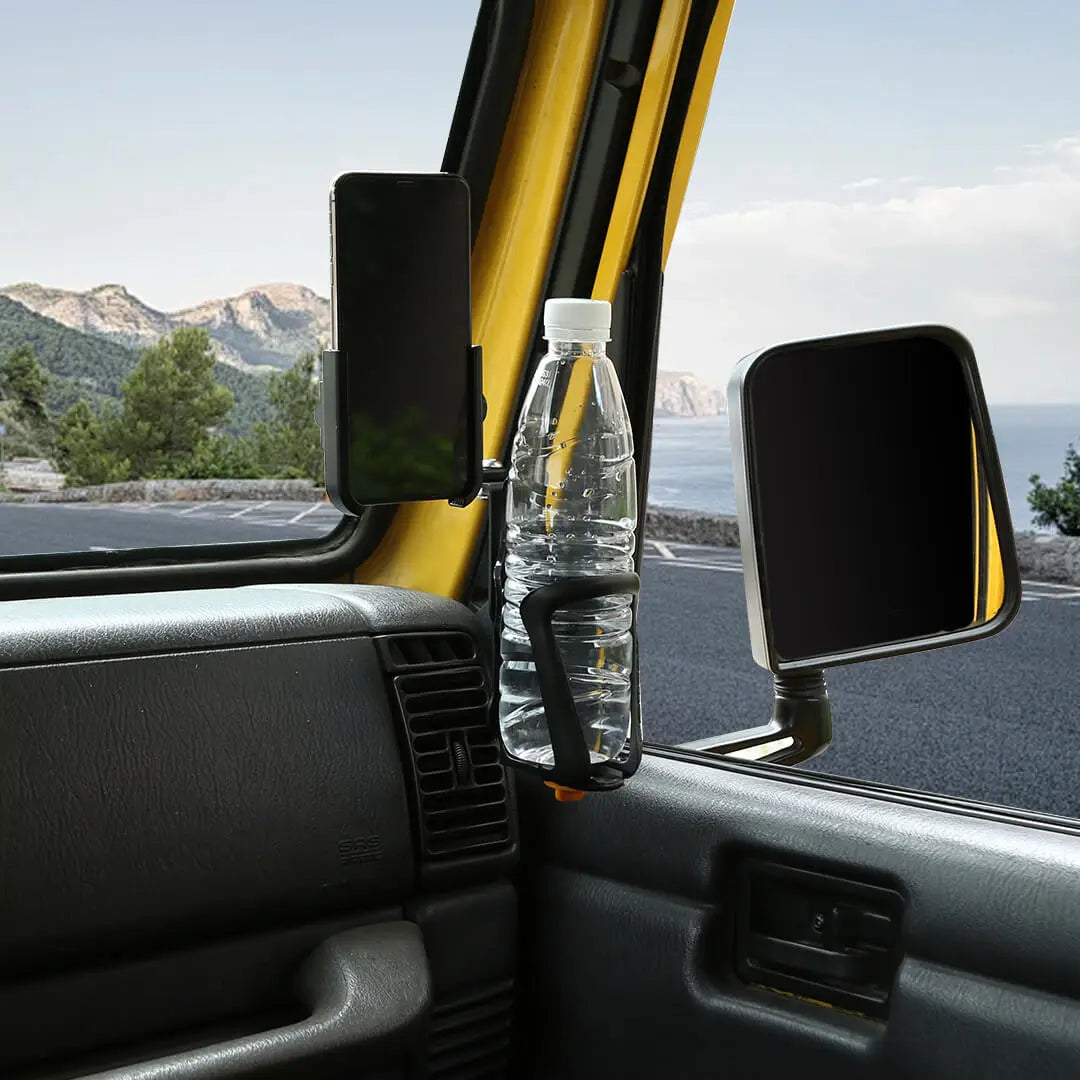 For 1997-2006 Jeep Wrangler TJ Center Console Dashboard Drink Cup Phone Holder Mount Rack Bracket (2 pcs)