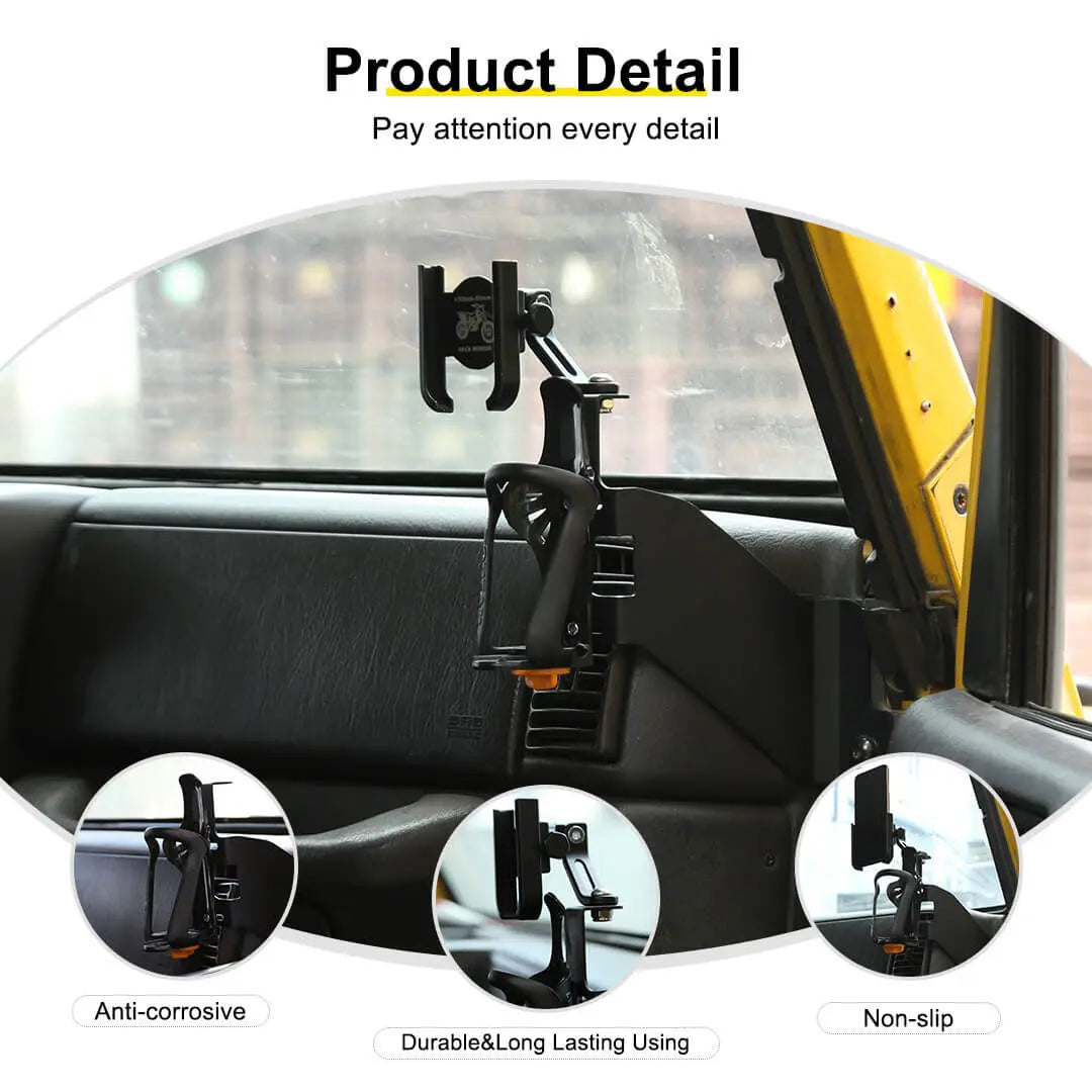 For 1997-2006 Jeep Wrangler TJ Center Console Dashboard Drink Cup Phone Holder Mount Rack Bracket (2 pcs)