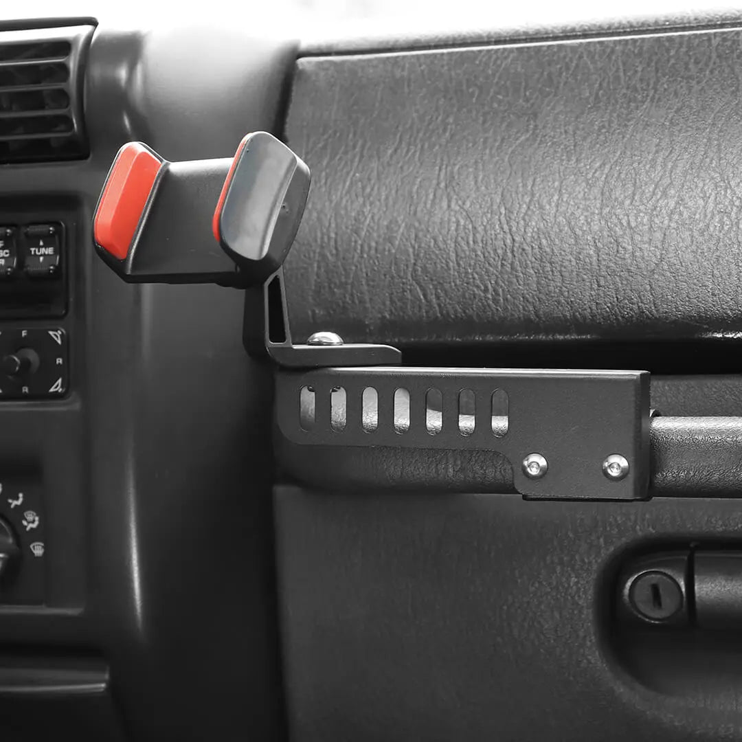 For 1997-2006 Jeep Wrangler TJ Copilot Armrest Phone Holder Stand Mount Bracket