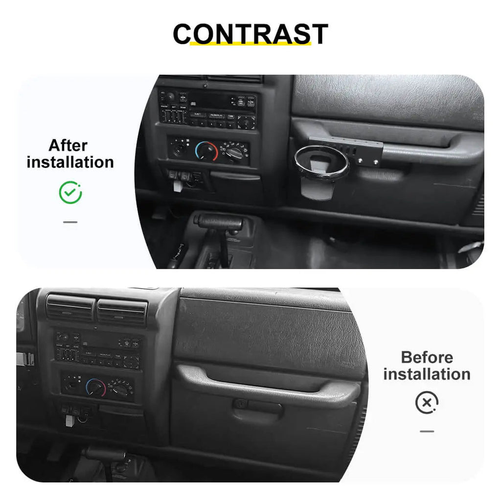 For 1997-2006 Jeep Wrangler TJ Copilot Handle Cup Bottle Holder Mount Bracket