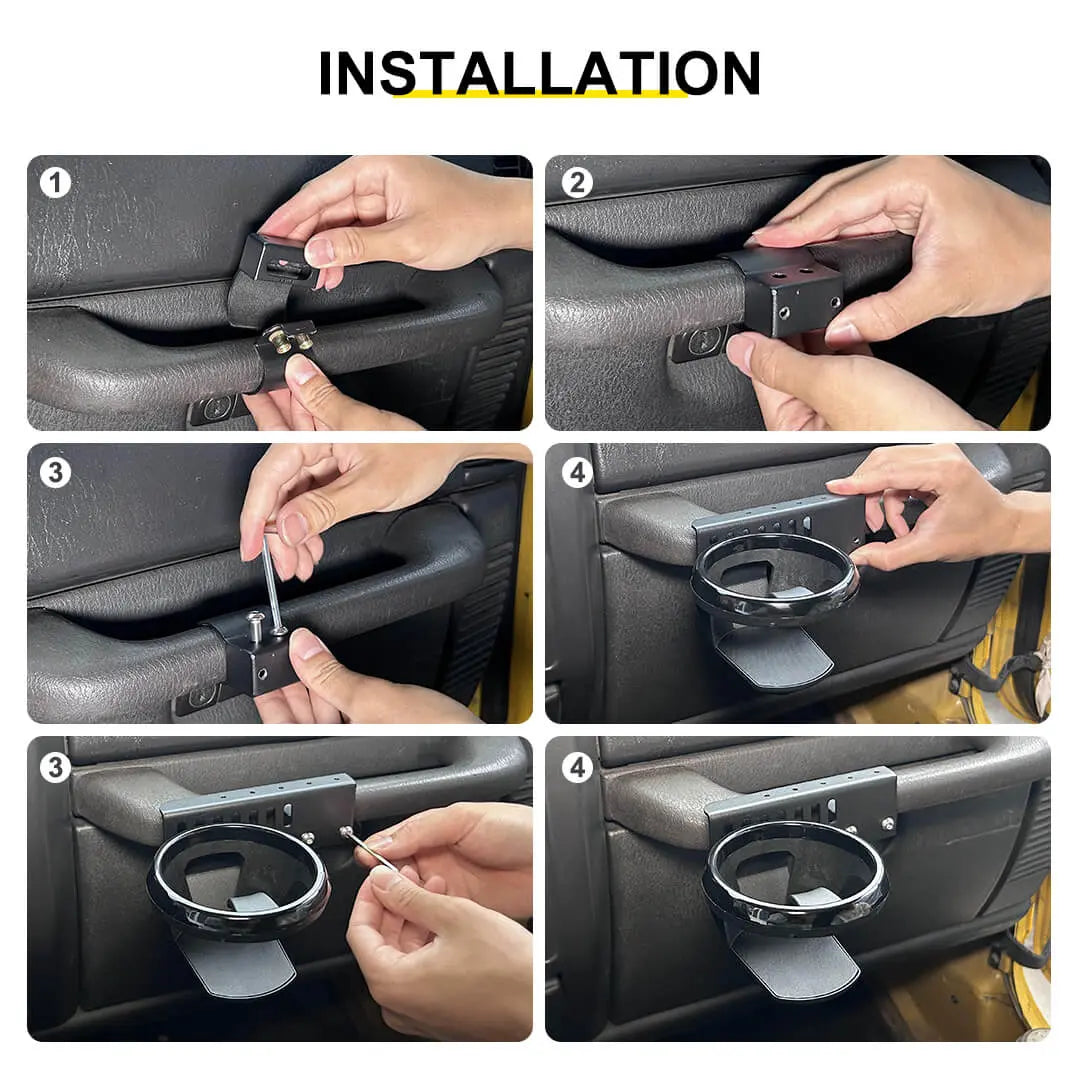 For 1997-2006 Jeep Wrangler TJ Copilot Handle Cup Bottle Holder Mount Bracket