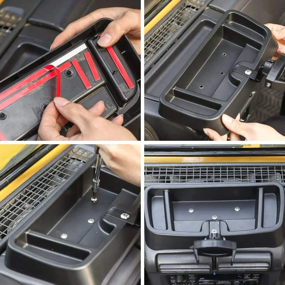 For 1997-2006 Jeep Wrangler TJ Dash Mount Storage Tray Phone Holder Bracket