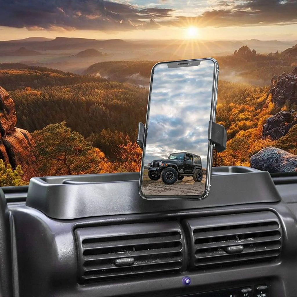 For 1997-2006 Jeep Wrangler TJ Dash Mount Storage Tray Phone Holder Bracket