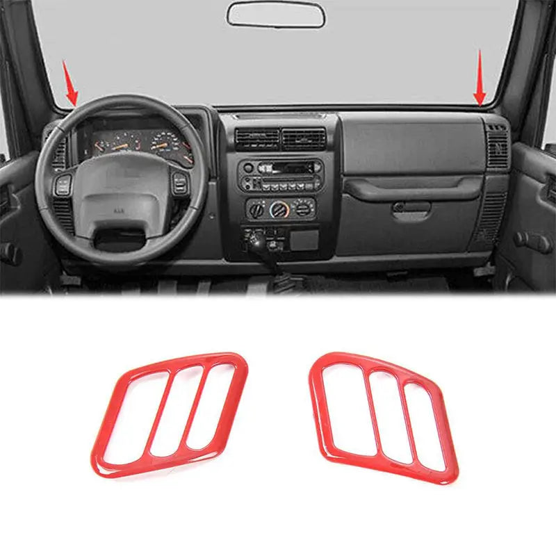 For 1997-2006 Jeep Wrangler TJ Dashboard Air Conditioner Vent Trim Cover Ring (2 pcs)